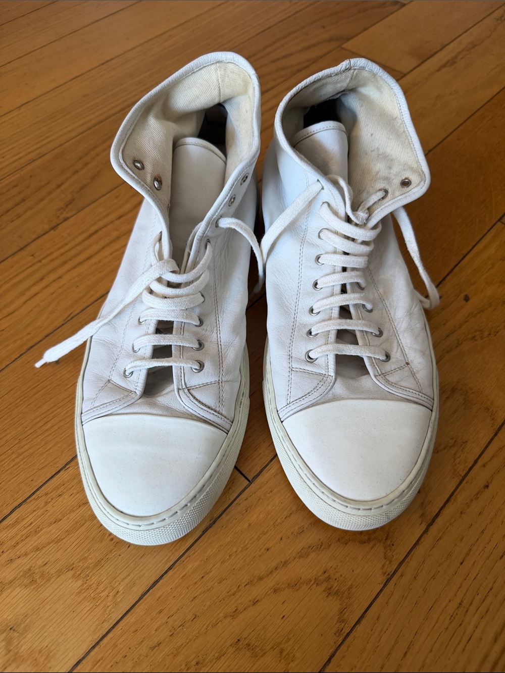 Men's White Common Project High-Top Casual Sneakers